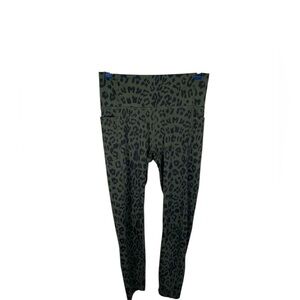 X by Gottex Green Leopard Print Leggings